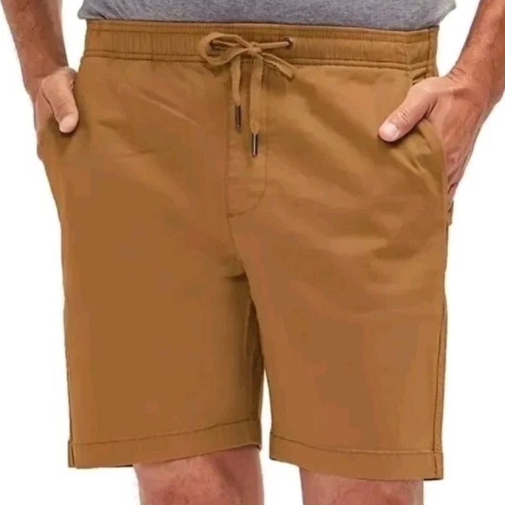 NWT GAP Pull On Stretch Twill 7” Shorts in Brown Sugar L Tan Brown